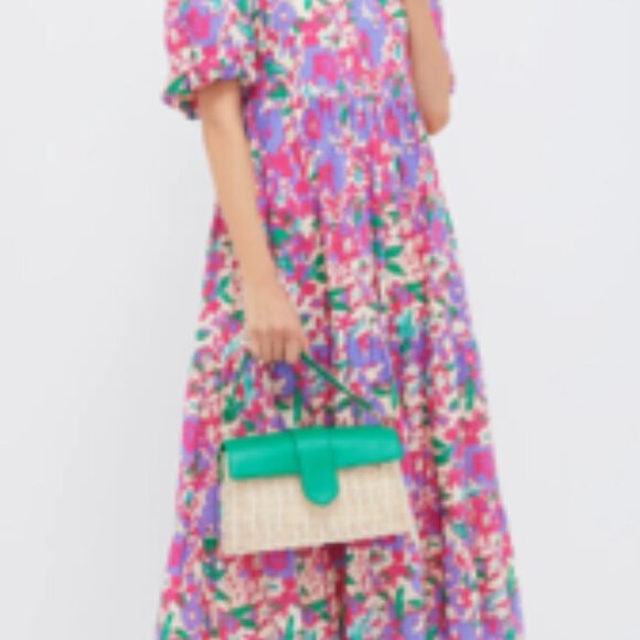 Tuckernuck Magenta Multi Floral Cisco Dress Size L - Picture 4 of 4